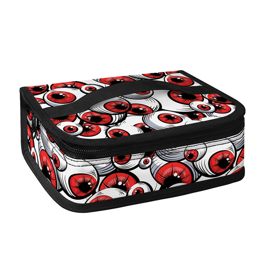 Scary Red Eyeball Pattern Print Small Lunch Bag