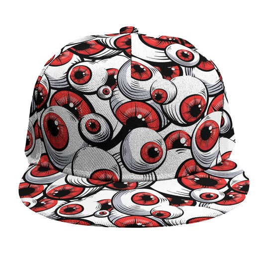 Scary Red Eyeball Pattern Print Snapback Cap