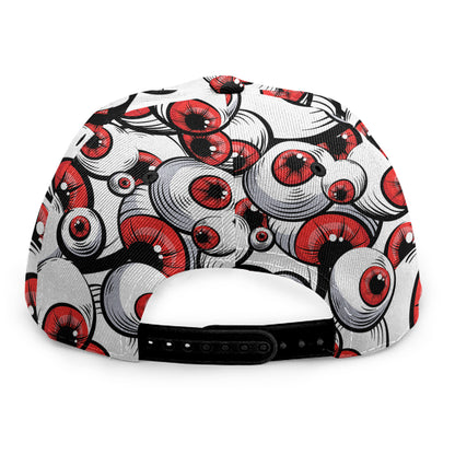 Scary Red Eyeball Pattern Print Snapback Cap