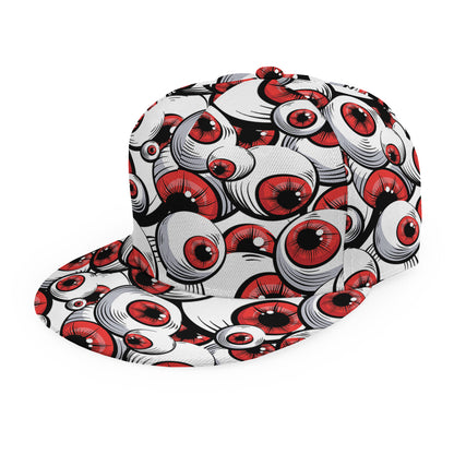 Scary Red Eyeball Pattern Print Snapback Cap