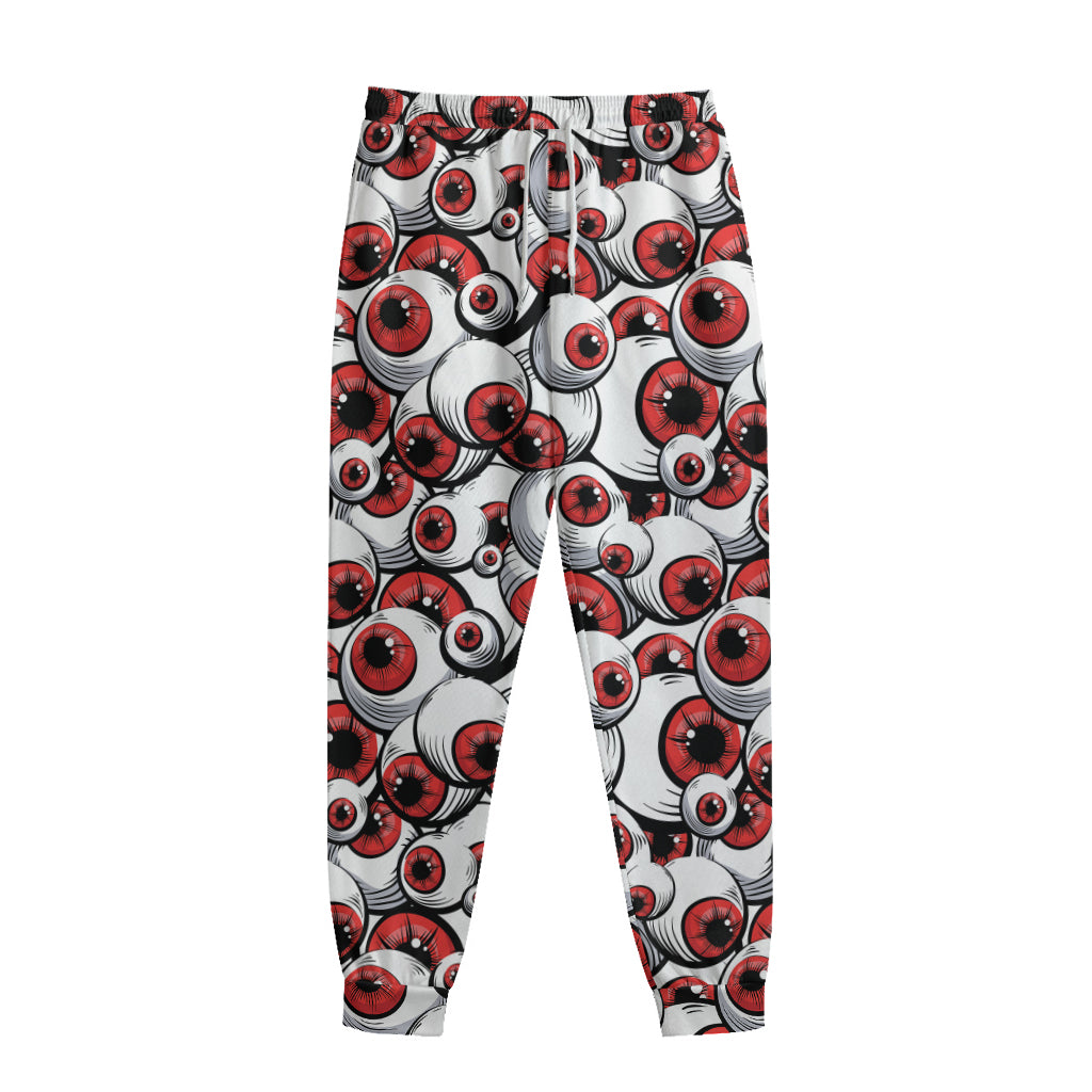 Scary Red Eyeball Pattern Print Sweatpants