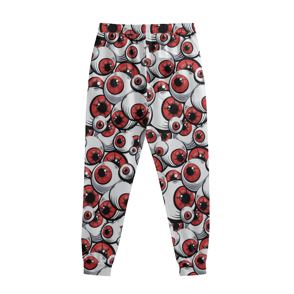 Scary Red Eyeball Pattern Print Sweatpants