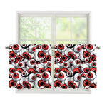 Scary Red Eyeball Pattern Print Tier Curtains