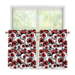 Scary Red Eyeball Pattern Print Tier Curtains
