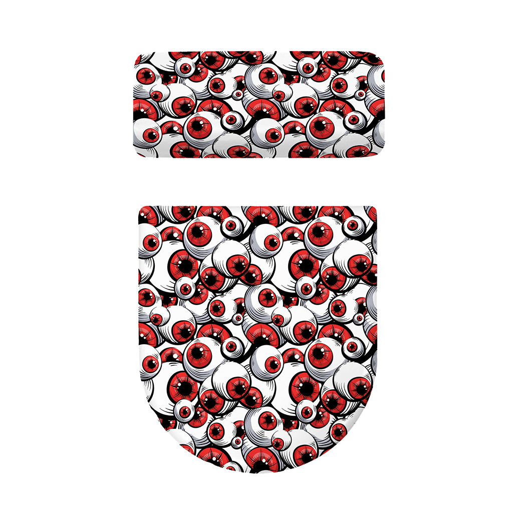 Scary Red Eyeball Pattern Print Toilet Lid And Tank Cover Set