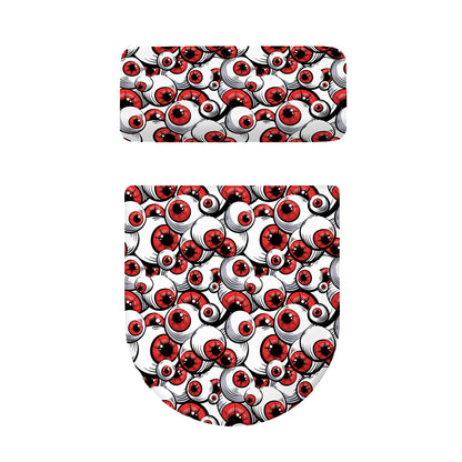 Scary Red Eyeball Pattern Print Toilet Lid And Tank Cover Set