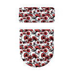 Scary Red Eyeball Pattern Print Toilet Lid And Tank Cover Set