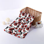 Scary Red Eyeball Pattern Print Towel