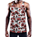 Scary Red Eyeball Pattern Print Men's Workout Tank Top