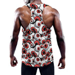 Scary Red Eyeball Pattern Print Training Tank Top