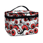 Scary Red Eyeball Pattern Print Travel Makeup Bag