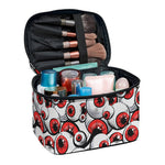 Scary Red Eyeball Pattern Print Travel Makeup Bag