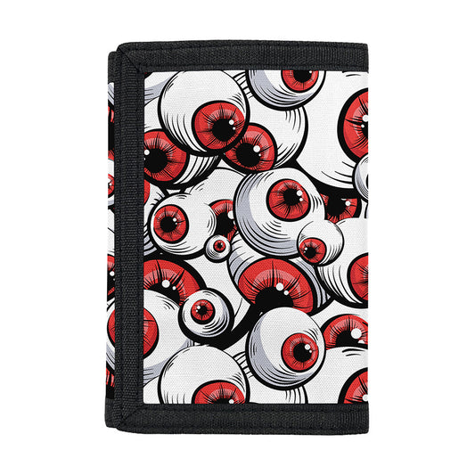 Scary Red Eyeball Pattern Print Trifold Wallet