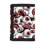 Scary Red Eyeball Pattern Print Trifold Wallet