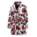 Scary Red Eyeball Pattern Print Women's Bathrobe