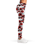 Scary Red Eyeball Pattern Print Women's Leggings