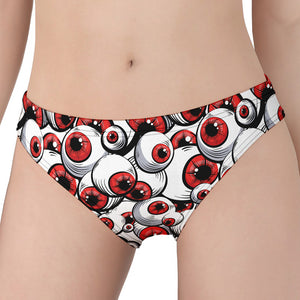 Scary Red Eyeball Pattern Print Women's Panties