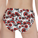 Scary Red Eyeball Pattern Print Women's Panties