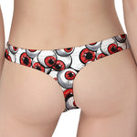 Scary Red Eyeball Pattern Print Women's Thong