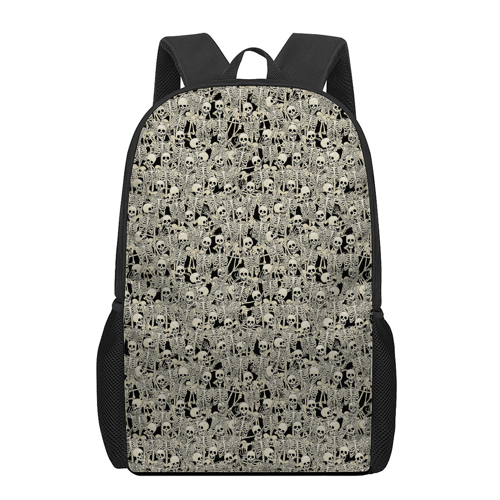 Scary Skeleton Pattern Print 17 Inch Backpack