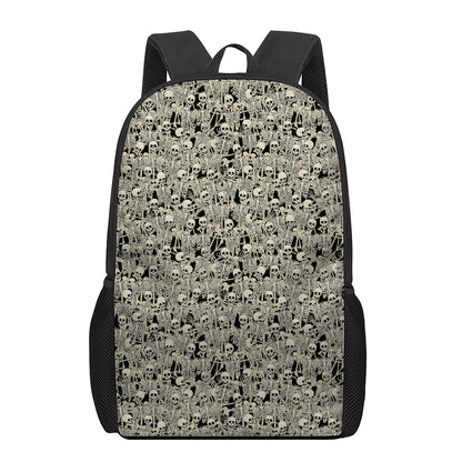 Scary Skeleton Pattern Print 17 Inch Backpack