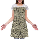 Scary Skeleton Pattern Print Adjustable Apron