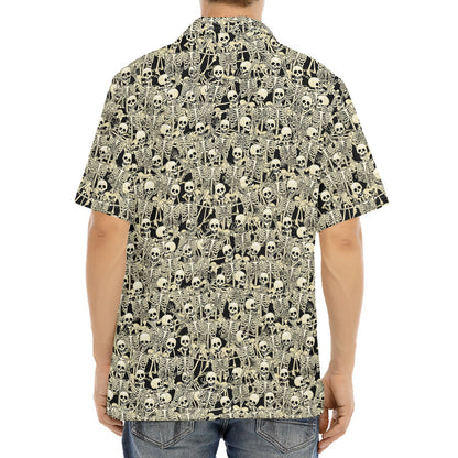 Scary Skeleton Pattern Print Aloha Shirt
