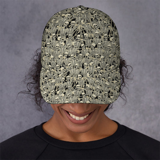 Scary Skeleton Pattern Print Baseball Cap