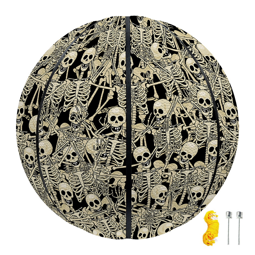 Scary Skeleton Pattern Print Basketball
