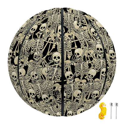Scary Skeleton Pattern Print Basketball