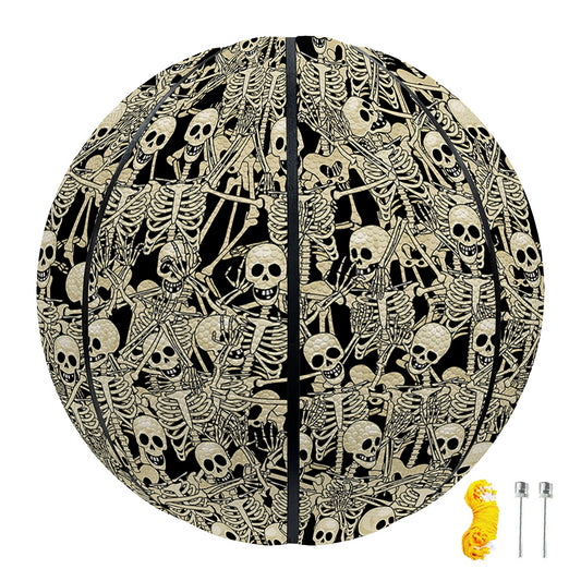 Scary Skeleton Pattern Print Basketball