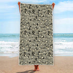 Scary Skeleton Pattern Print Beach Towel