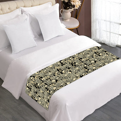 Scary Skeleton Pattern Print Bed Runner