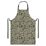 Scary Skeleton Pattern Print Bib Apron With Pocket