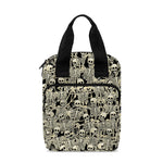 Scary Skeleton Pattern Print Bible Tote Bag