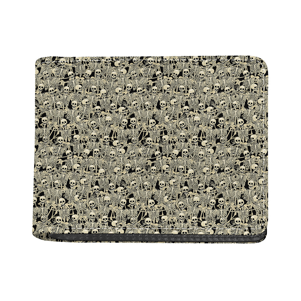 Scary Skeleton Pattern Print Bifold Wallet