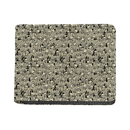 Scary Skeleton Pattern Print Bifold Wallet