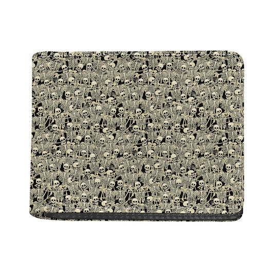 Scary Skeleton Pattern Print Bifold Wallet