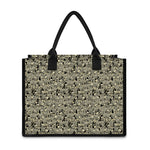 Scary Skeleton Pattern Print Canvas Tote Bag