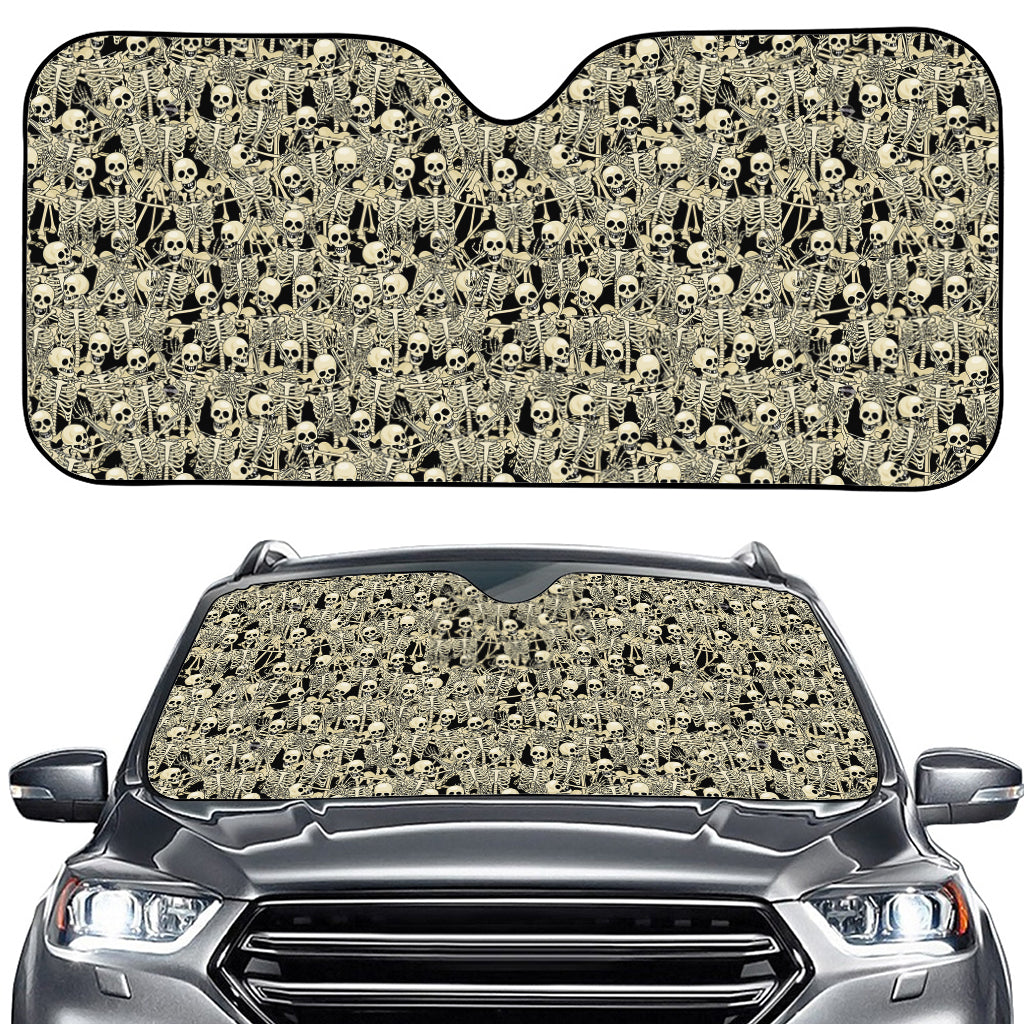 Scary Skeleton Pattern Print Car Windshield Sun Shade