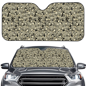 Scary Skeleton Pattern Print Car Windshield Sun Shade