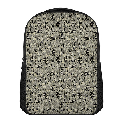 Scary Skeleton Pattern Print Casual Backpack