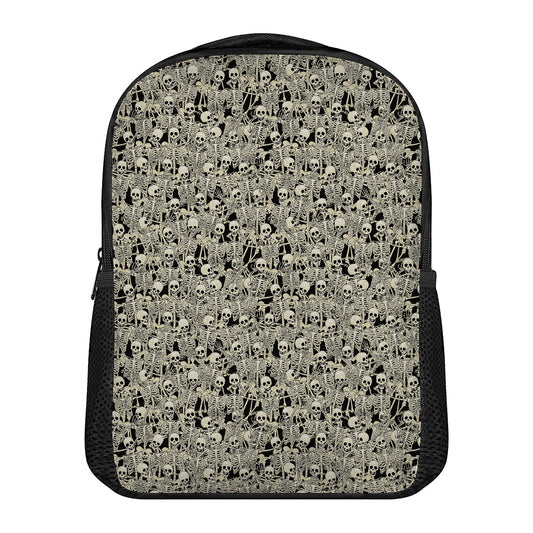 Scary Skeleton Pattern Print Casual Backpack