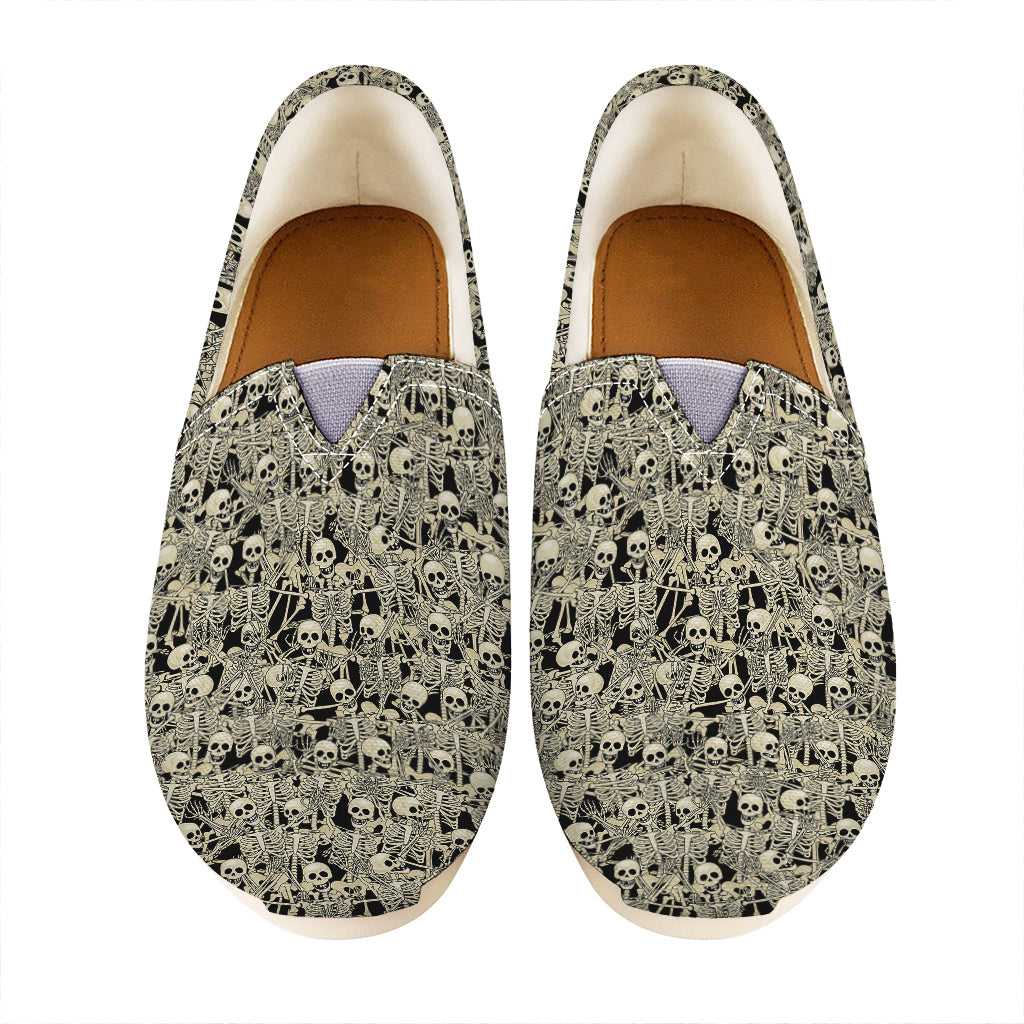 Scary Skeleton Pattern Print Casual Shoes