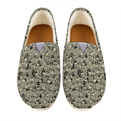 Scary Skeleton Pattern Print Casual Shoes