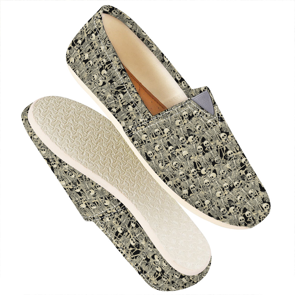 Scary Skeleton Pattern Print Casual Shoes
