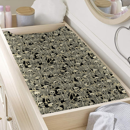 Scary Skeleton Pattern Print Changing Pad Cover