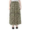 Scary Skeleton Pattern Print Chiffon Maxi Skirt