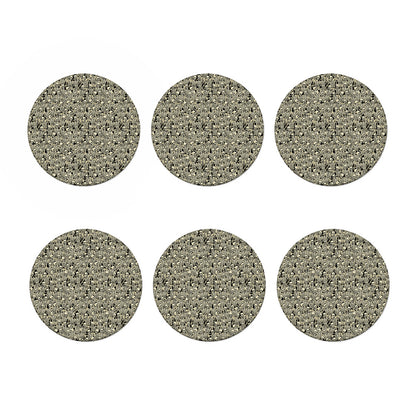 Scary Skeleton Pattern Print Coaster Set