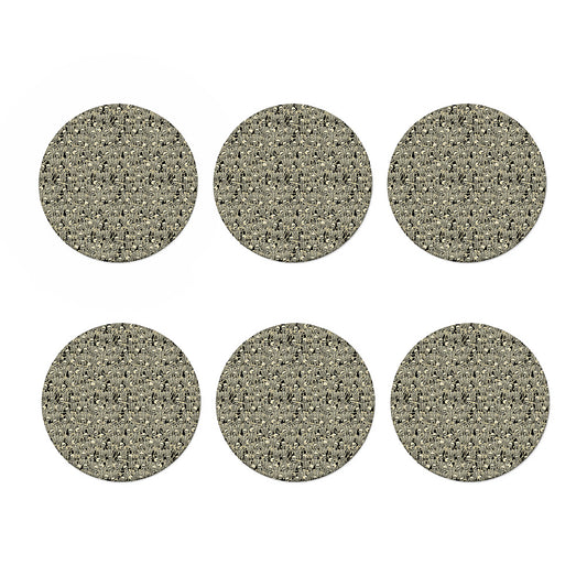 Scary Skeleton Pattern Print Coaster Set